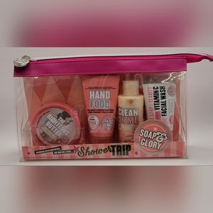 Soap and Glory! Shower Trip! 4 pieces in a zipper travel bag! NEW!
